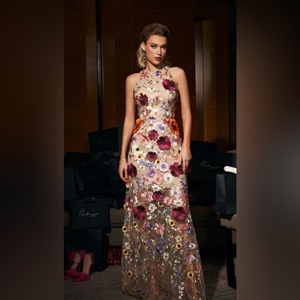 Floral Appliqué Dress